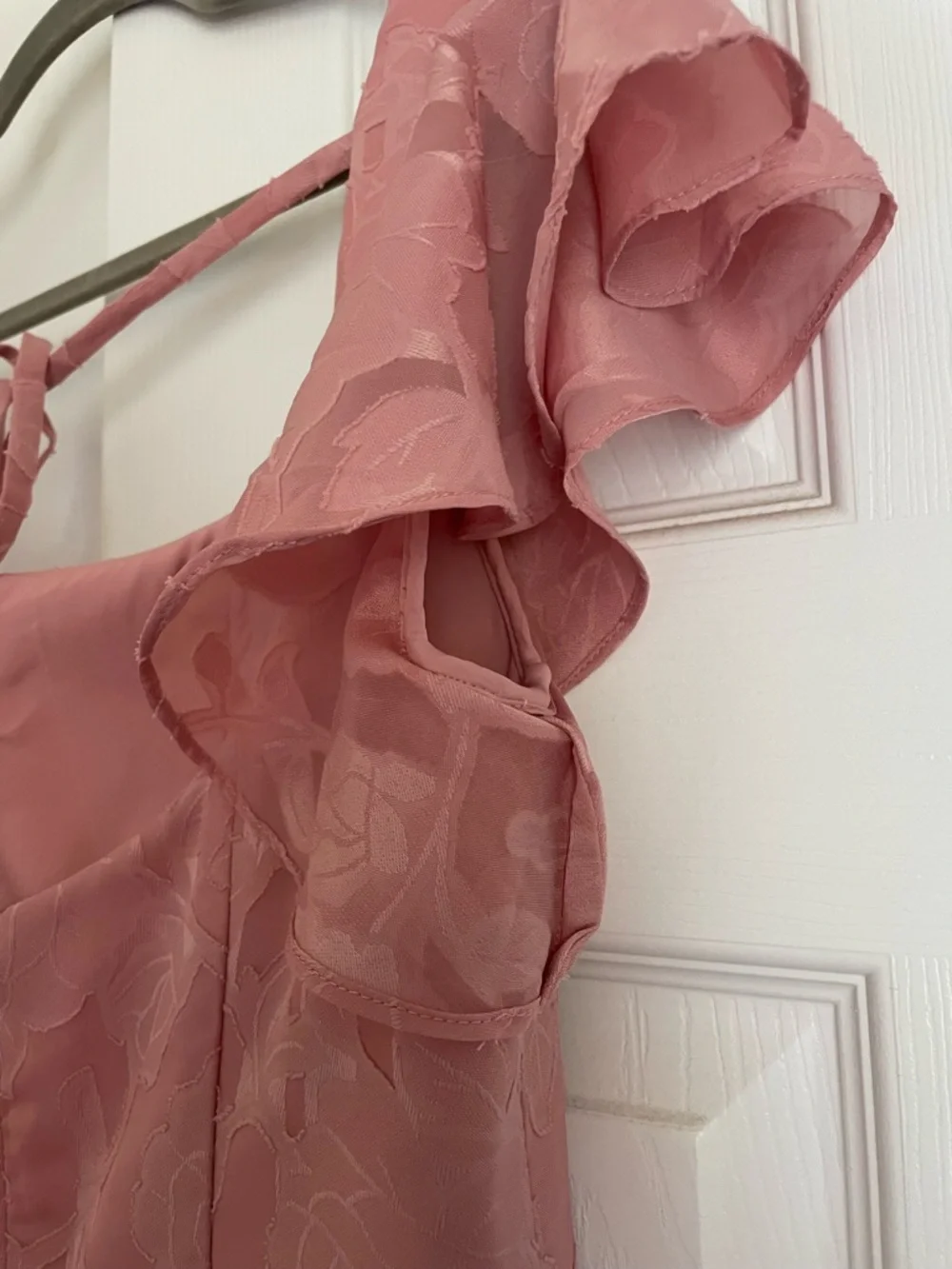 Azazie Bondi Rosette A-Line Side Slit Floral Burnout Dress - Size 12 - Picture 8 of 16